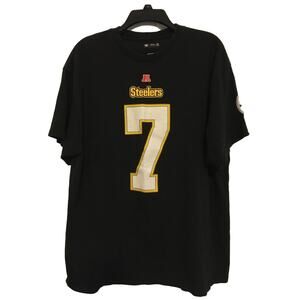 Steelers NFL Team Apparel, Roethlisberger, Number 7 XL. Black Short Sleeve Shirt